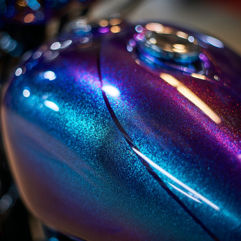 Tanque de moto pintado con pintura especial AWS